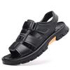 Large Size Sandals Men's 2025 Summer New Beach Shoes Men's Leather Non-slip Casual Shoes