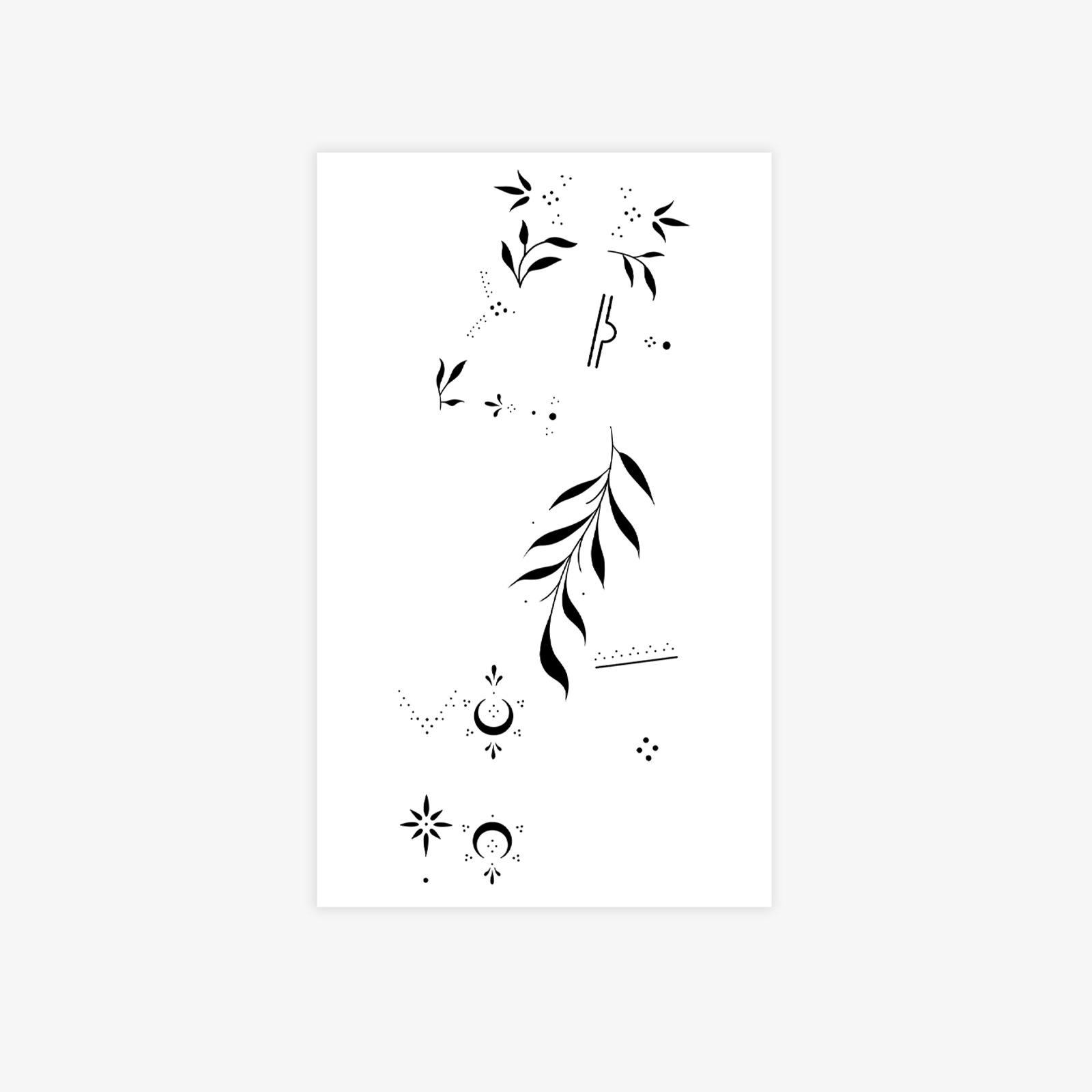 Herbal Wicker Finger Tattoo Sticker Semi-Permanent Simple Personalized Tattoo Sticker Waterproof And Long-Lasting Non-Reflective 9*15