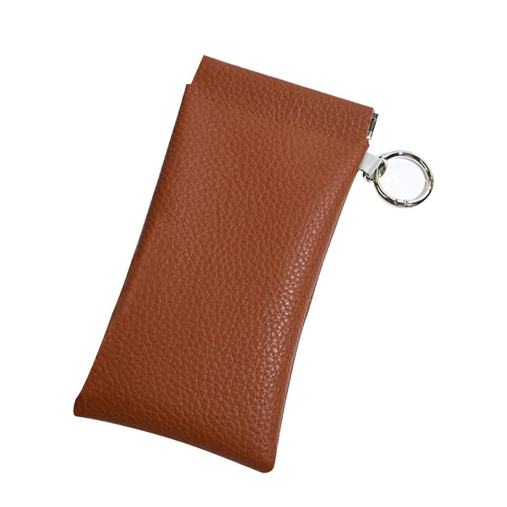 

Automatic Closed Glasses Bag with Glasses Cloth Eyewear Pouch Eyewear Accessories коричневий