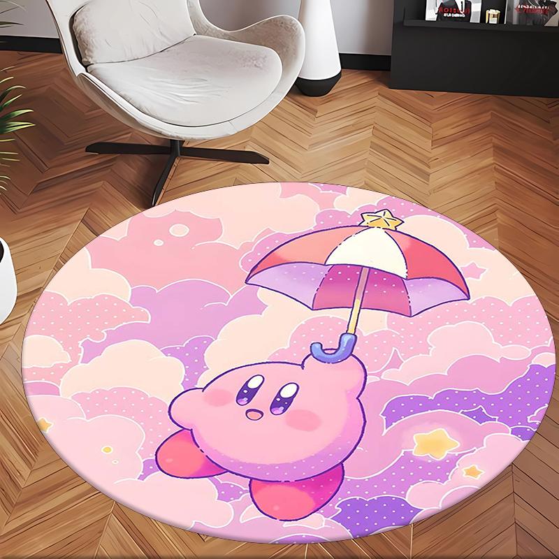 Kirby (1) Runder Büroteppich Dekorativer Bodenteppich für Büro Schlafzimmer Wohnzimmer und Wohnbereich