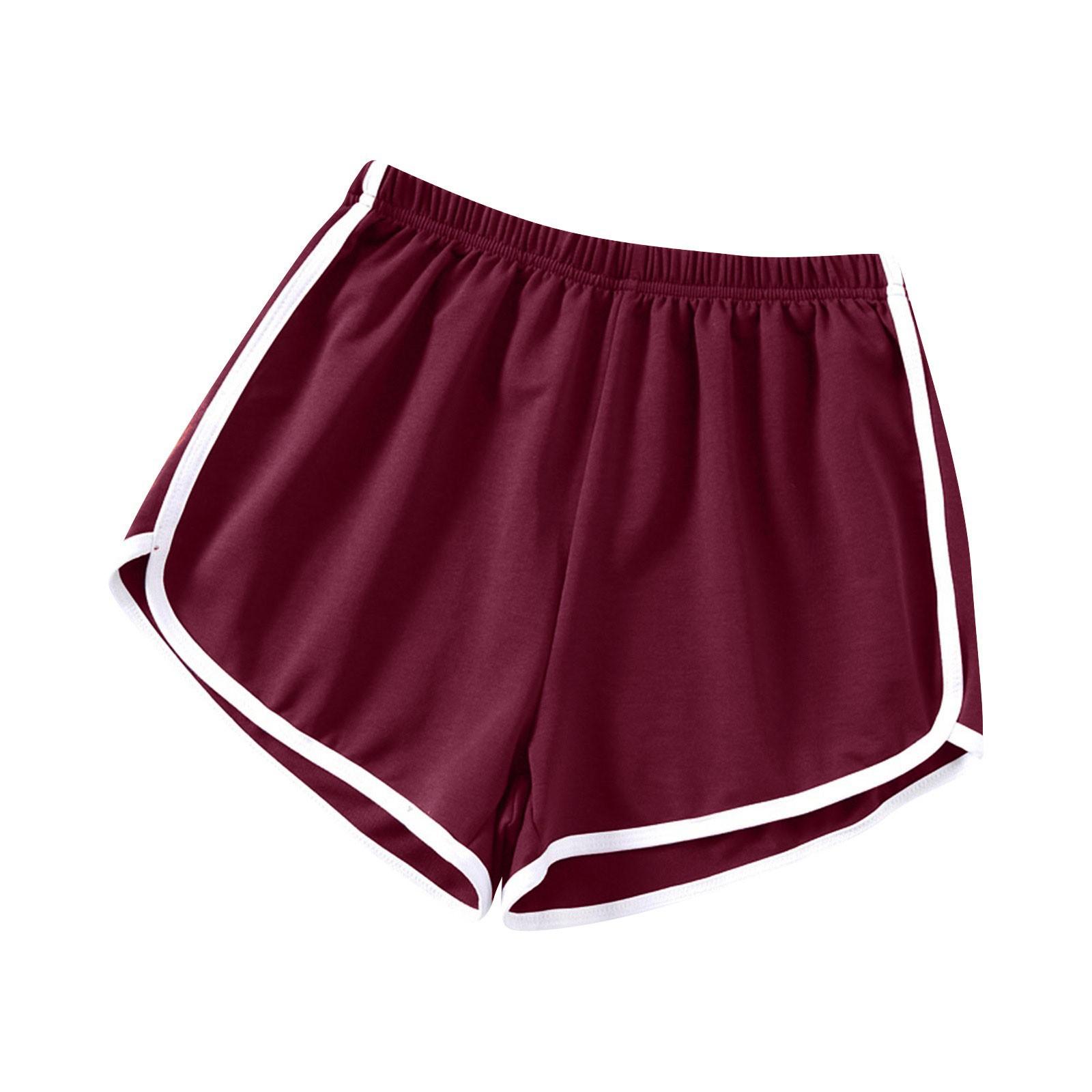 

Жіночі літні модні універсальні гладкі еластичні спортивні шорти XL червоний