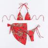 2024 European & American High-End Split Bikini with Sexy Print Design