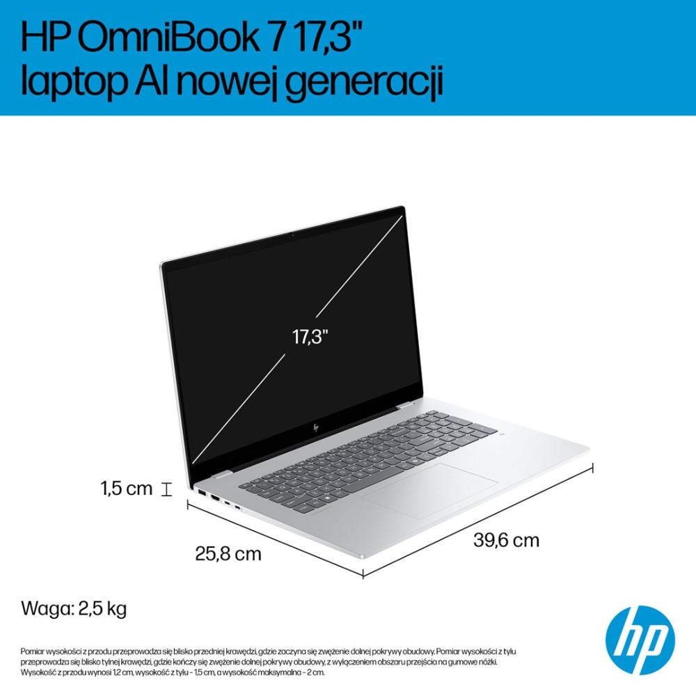 Hp Omnibook 7 17-Dc0073Cl Ultra 7 258V 17.3"Fhd Touch 32Gb Ssd1Tb Bt Blkb Geforce Rtx 4050 6Gb Win11 Silver (Repack) 2Y