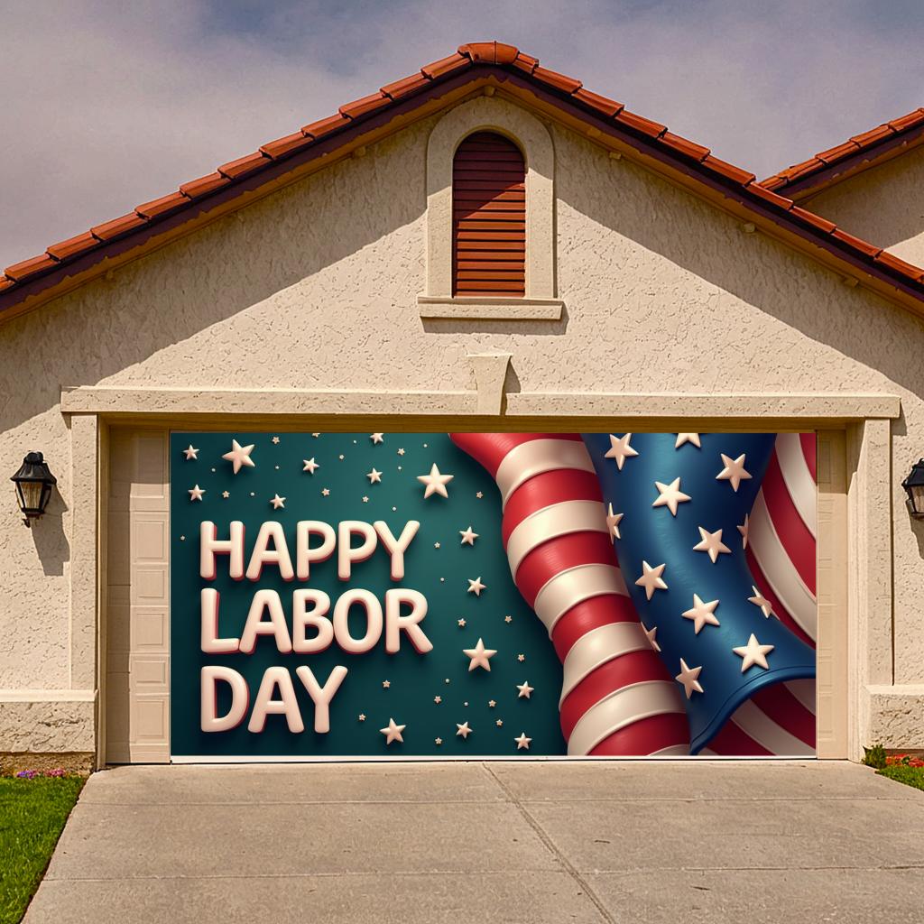 Labor Day Banner High Quality Patriotic Banner Patriotic Style for Parade Background Outdoor Decoration Holiday Festivity