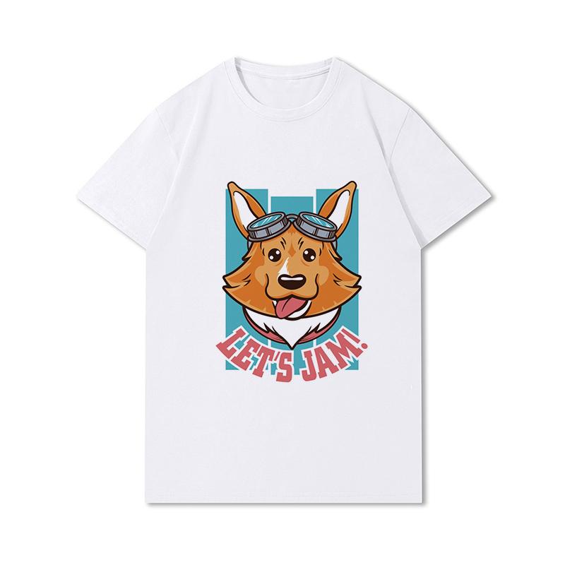 S-3XL 100 mønstre Sommerhvite T-skjorter for kvinner Trykt Uformelle korte ermer Topper O-hals T-skjorter