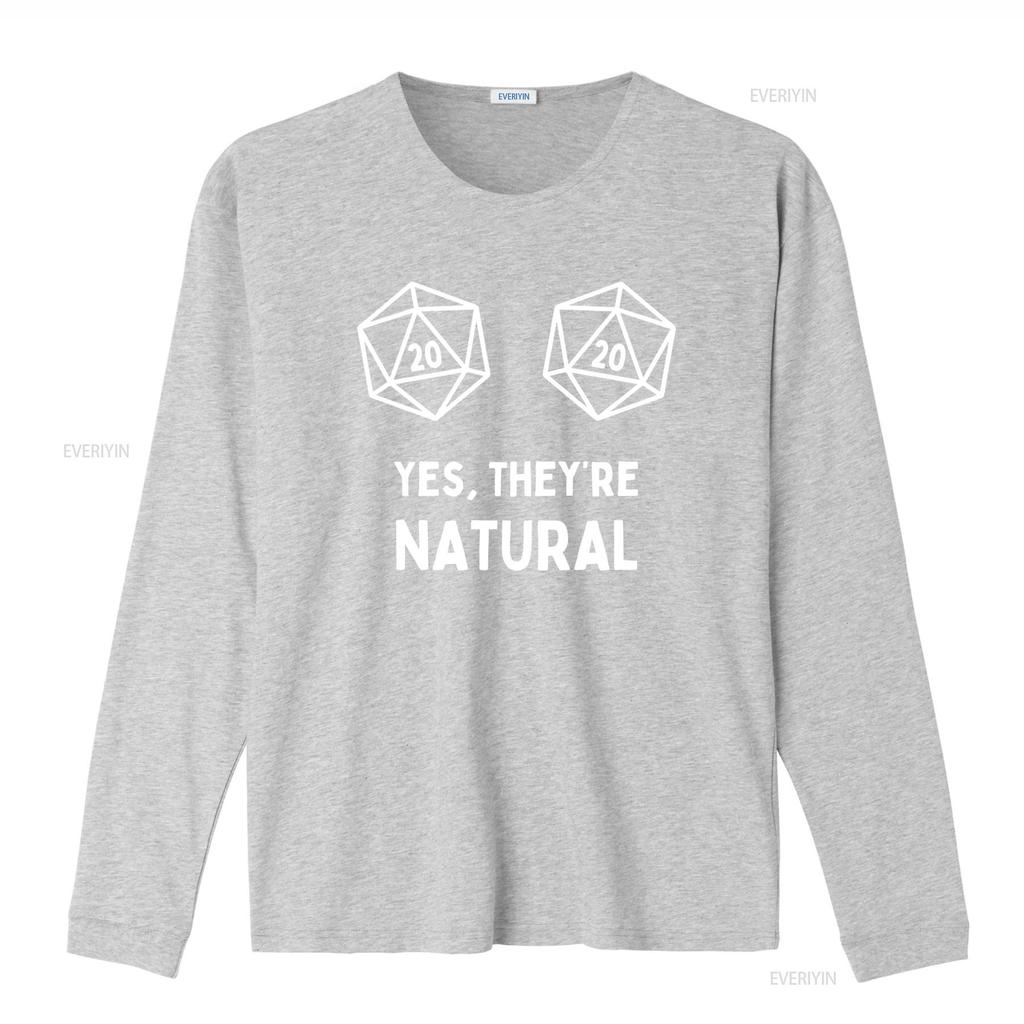 Yes Theyre Natural RPG D20 Dice T Shirt Perfect Funny for Tabletop Fans DnD Gamers Geek Humor Lovers Vintage Washed Stretched