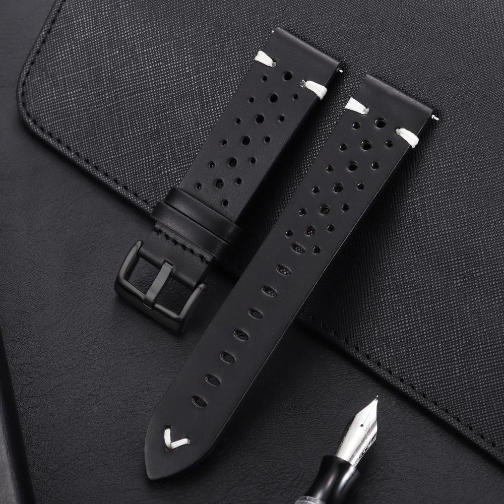 20mm 22mm Universelles Echtes Rindsleder Uhrenarmband Vintage Ölwachs Lederarmbänder für Männer Frauen Atmungsaktives Armband Gürtel Zubehör