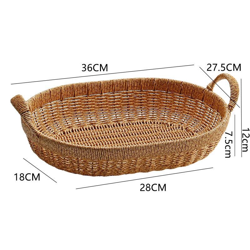 Imitation Rattan Fruit and Snack Basket - Versatile for Living Room, Kitchen, and Picnic Use.