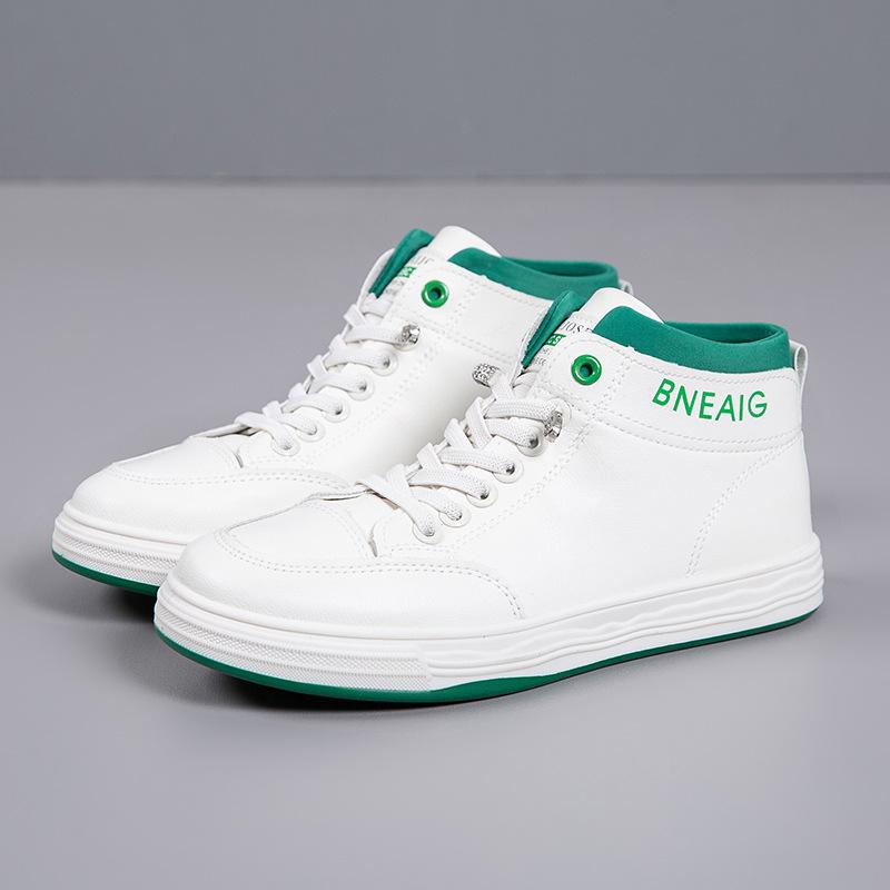 [Customized] 2025 New Spring and Autumn Non-slip Mid-top Board Shoes Wear-resistant Soft-soled Casual Shoes Fashion White Shoes Tide