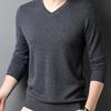 Autumn Mens And Spring Woolen Sweater Vneck Pullover Long Sleeve Woolen Knitted Bottom Sweater Fashion Mens Casual Woolen Sweater Interior