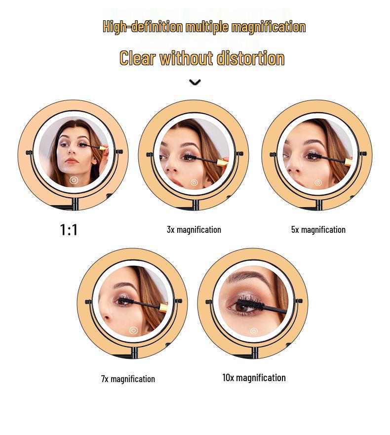 Wall-Mounted Double-Sided Telescopic LED Makeup Mirror