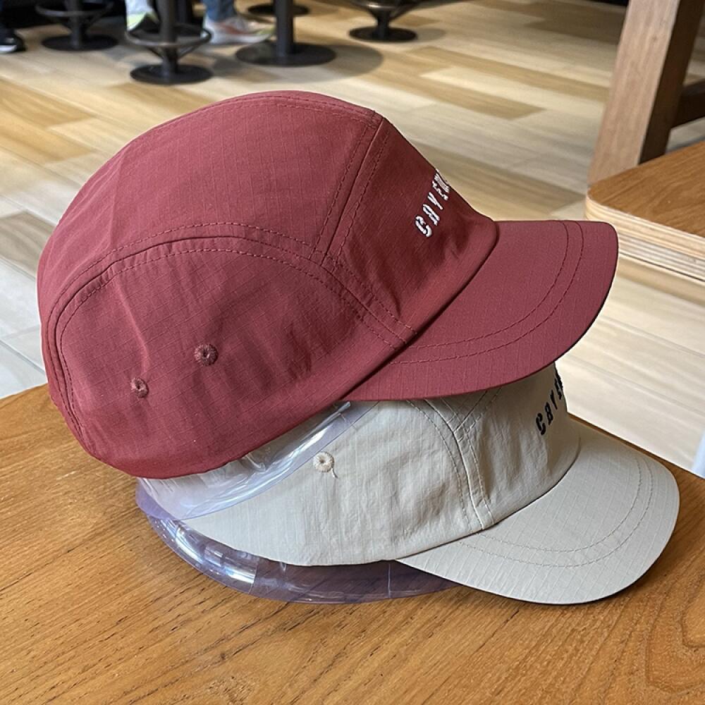 Men Women 5 Panel Short Brim Embroidered Vintage Baseball Cap, Quick-Dry Breathable Mesh Design, For Camping Outdoor Wear