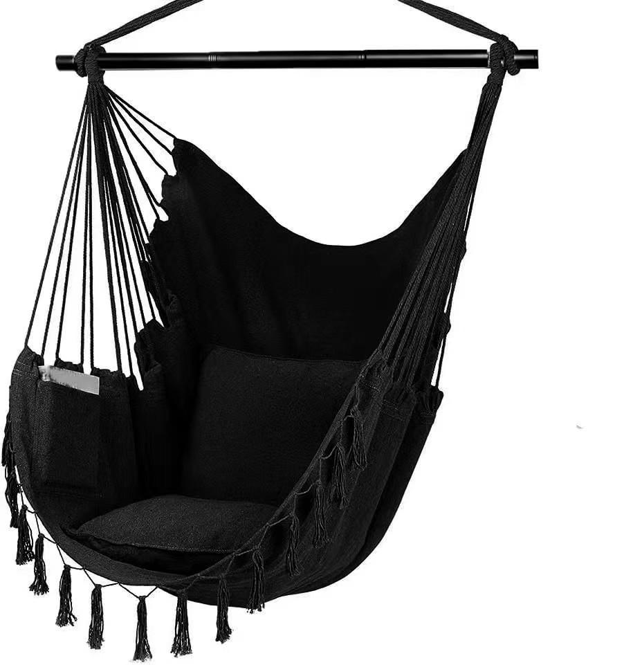 3-Section Folding Iron Pipe Hammock Swing Chair with Anti-Rollover Design