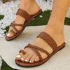 Fashion Women's Slippers Fashion Flat Heel Sandals Summer New Casual Women Beach Slippers Braided Rope Anti-slip Roman Zapatos De Mujer