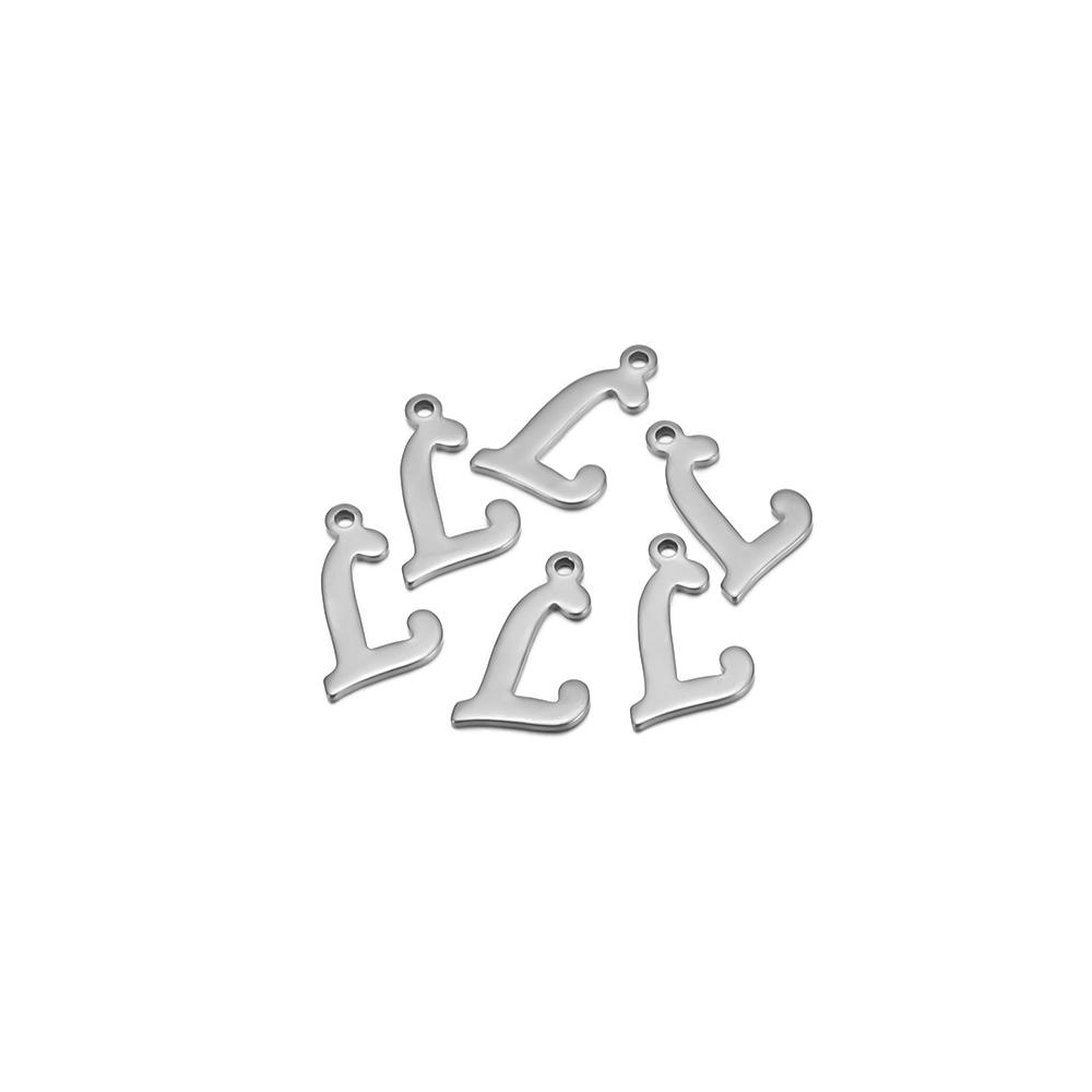 50pcs Stainless Steel Cursive Font 26 Letter Pendant Alphabet Charms Necklace Pendant DIY Jewelry Bracelet Making Earrings Craft