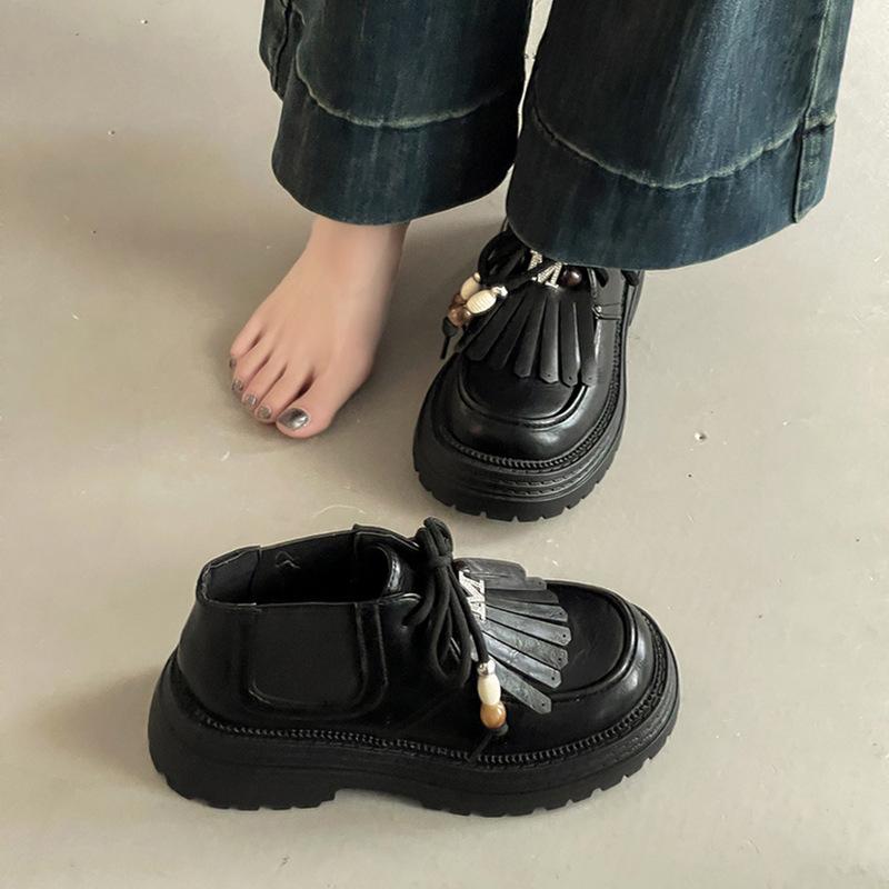 Design fringed women's heightening loafers British style fashion autumn and winter comfortable versatile platform small leather shoes single shoes