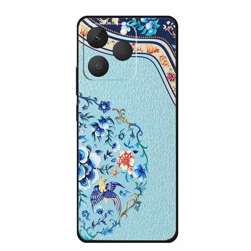 3D Emboss Case For Realme Note 70T Phone Case 70 T Coque Flowers Silicone Soft Back Cover For Realme Note 70 Narzo 80 lite Case