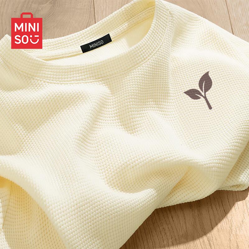 MINISO Men s Waffle Knit Long Sleeve T-Shirt L