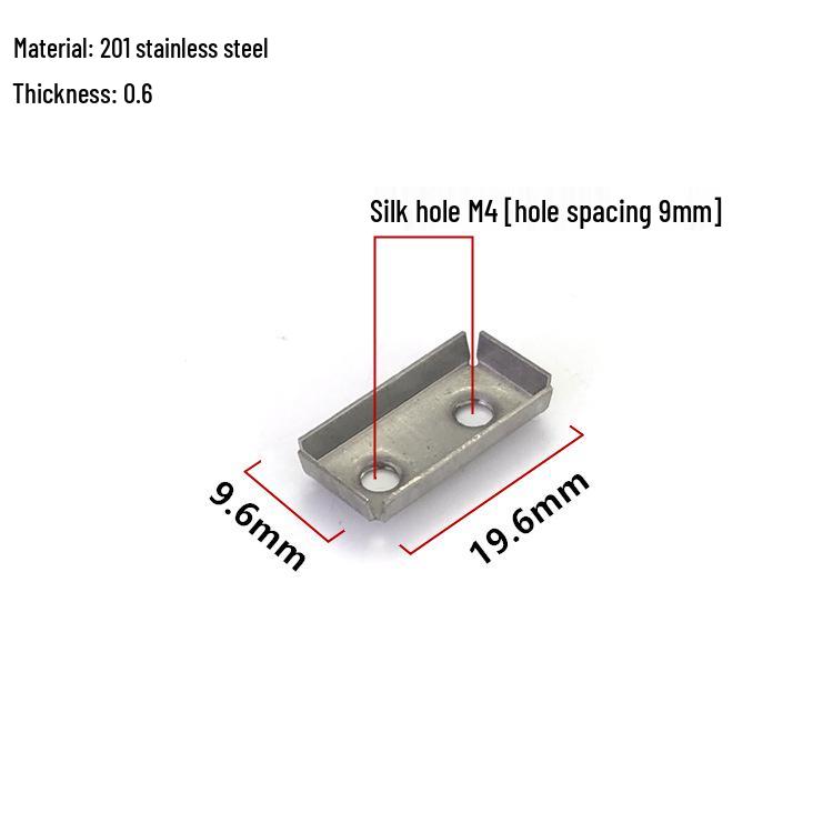 Stainless Steel Square Tube Connector with Threaded Hole for Storage Rack Assembly