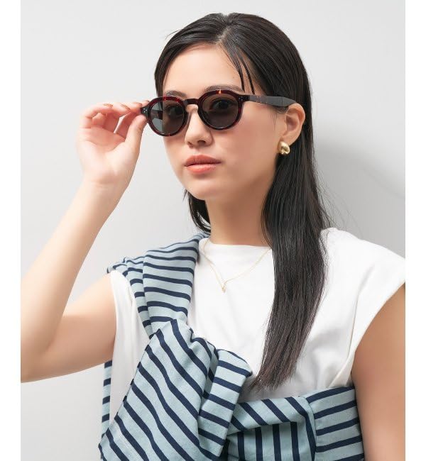Boston type sunglasses polarization OUTDOOR UV for fashionable [Zoff] (with function) (brown/demi pattern) YURIE EDITION Anti-slip, lightweight,