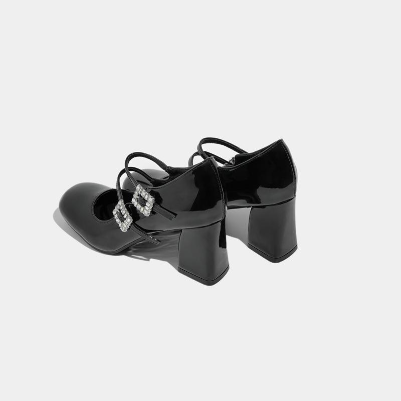 

Туфли Мэри Джейн на толстом каблуке, туфли-лодочки на высоком каблуке, женские туфли на небольшом каблуке, маленькие кожаные туфли JK 40