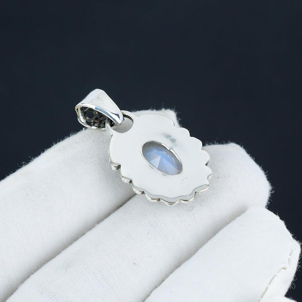 Beautiful Milky Opal Gemstone Silver Pendant In 925 Sterling Silver- Handmade Design, Everyday Wear Jewelry, Unique Pendant Wadding Gift