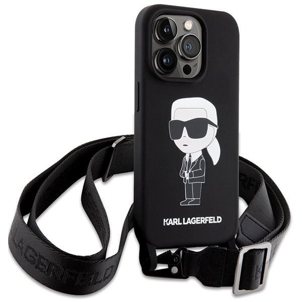 Karl Lagerfeld Klhcp15Xscbsknk Iphone 15 Pro Max 6.7 Hardcase Czarny/Black Crossbody Silicone Ikonik