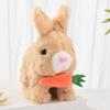 1Pc Realistic Bunny Toys Plush Electronic Stuffed Carrot Little White Rabbit Simulated Pet Walking Shaking Ears Educational Toy