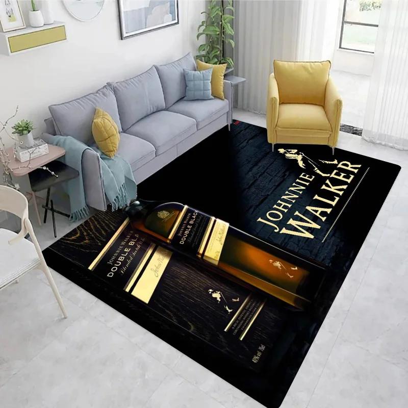 Whiskey J-Johnnie Walker Logo Carpet Floor Mat - Sofa Wine Cabinet Bathroom Decoration Area Rug Gift