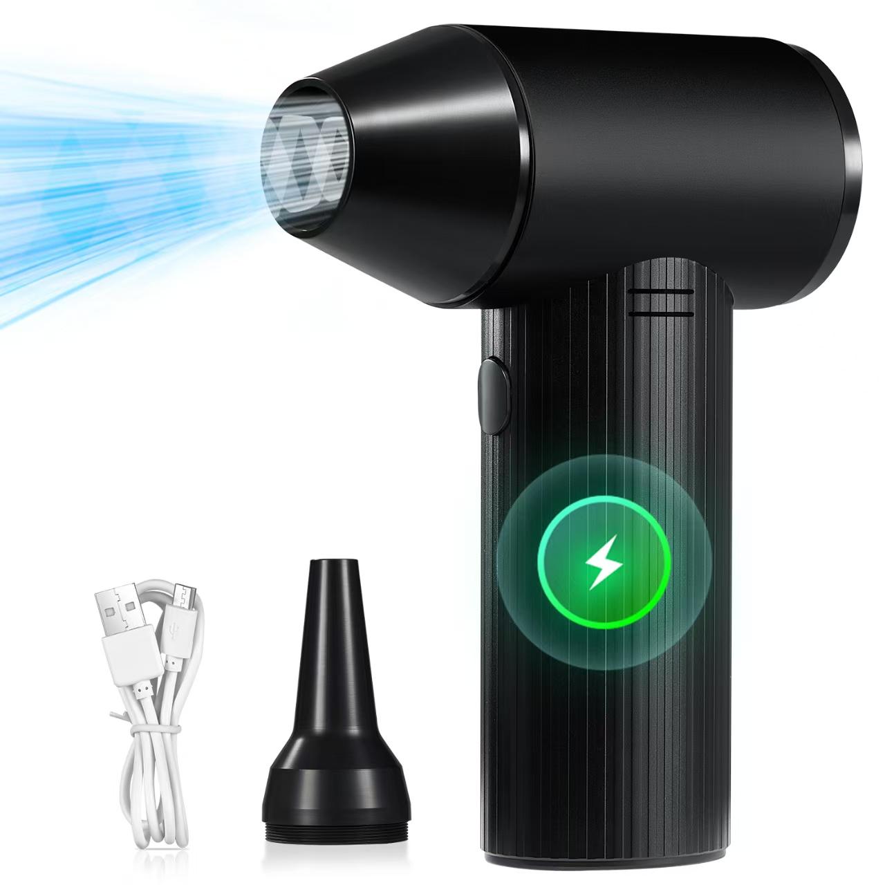 

300000 RPM Electric Air Duster Turbo jet fan High-Speed Motor Air Blower 15W Quick Charging 3 Adjustable Speeds Jet Dry Blower