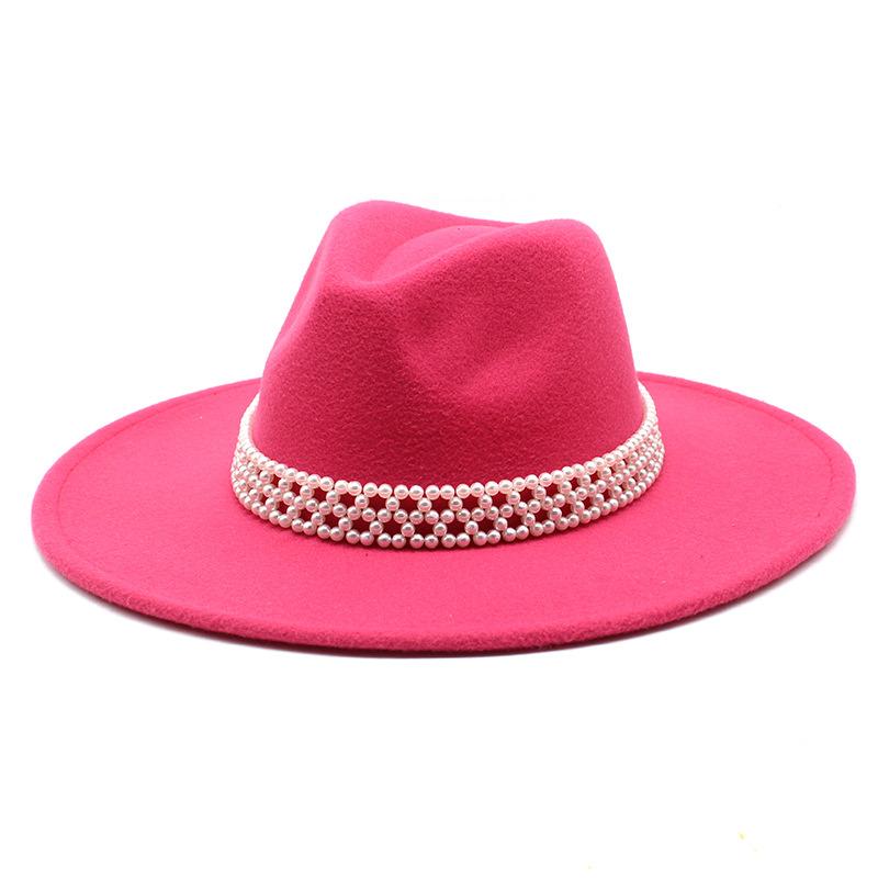 Hepburn Woolen Jazz Top Hat For Men And Women Casual 9.5Cm Big Edge Jazz Hat Felt Hat