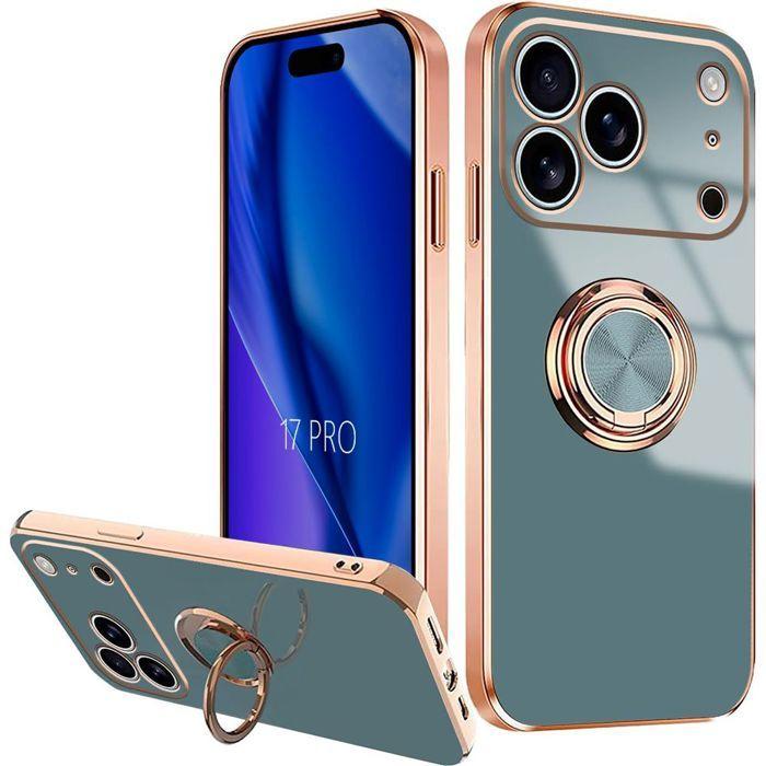 Coque de protection pour iPhone 17 Pro - BOOLING - Silicone Souple - Antichoc - Élégante - Anneau Support