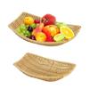 2 Stück Imitation Rattan Obstservierkorb Multifunktional Schiff-förmige Snacks Aufbewahrungsplatte Geflochtenes Gemüse-Auslagekorb