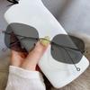 New Model Of Frameless Ladies' Anti-blue Light Fashionable Retro Style Nearsighted Glasses 2189