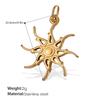 Sun Moon Stainless Steel Gold Plated Pendant Jewelry Versatile Pendant Necklace Women