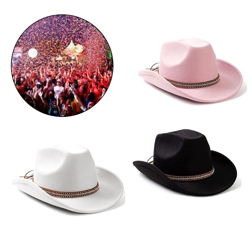 Cowboy Hat Wide Brim Knight Hat for Disco House Cocktail Parties Vacation Simple Style for Comedian Actor