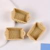 Mini Bread basket decoration, resin crafts, house decoration accessories miniature food bread basket, DIY miniature scene art project