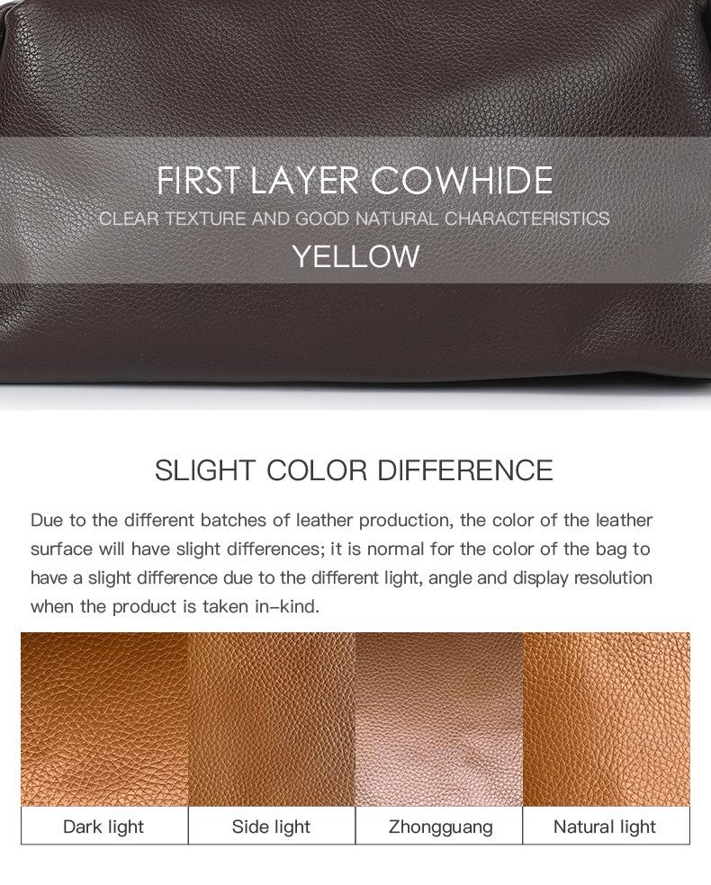 Women's Versatile Cowhide Crossbody Bag - Chic, Casual Pillow Design