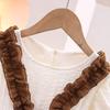 Kinder Sommer Kleidung Kinder Beige Kleid Kurzarm Prinzessin Mesh Kleider Baby Mädchen Süße Kleidung