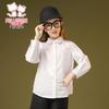 Girls' Versatile White Long Sleeve Shirt