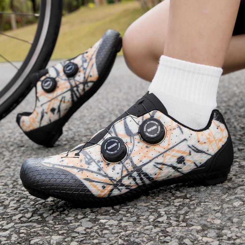 Sapatos Respiráveis SPD para Ciclismo de Estrada Para Homens Mulheres Sapatos de Bicicleta Com Fivela Rotativa Sapatos de Travamento Profissionais Para Bicicleta de Estrada Para Corrida & Uso Diário