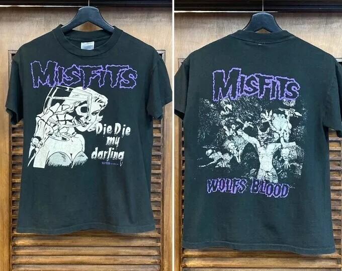 Misfits Band Shirt Misfits Black Retro 2 Side Reprint Tshirt Unisex S-5XL Unisex T-Shirt S