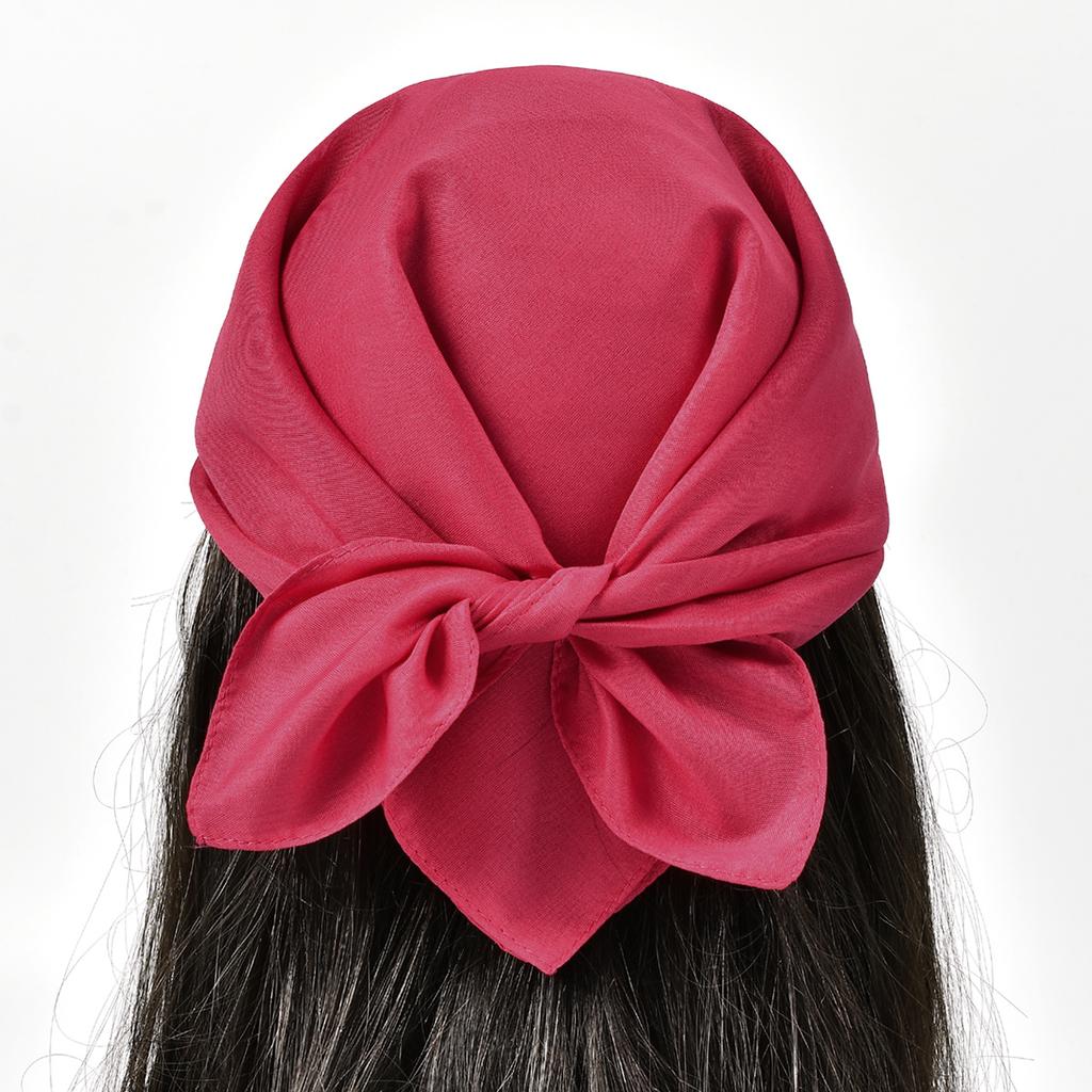Einfacher quadratischer Polyester-Schal für Damen, Schaloberteil, Kopftücher, Leichte Halstücher, Haarbandana, Halstuch, Muslimischer Hijab