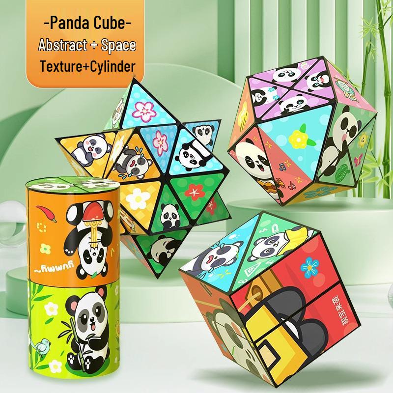 Panda Infinity Cube: 3D Geometric Folding Block - Educational Decompression Toy for Kids