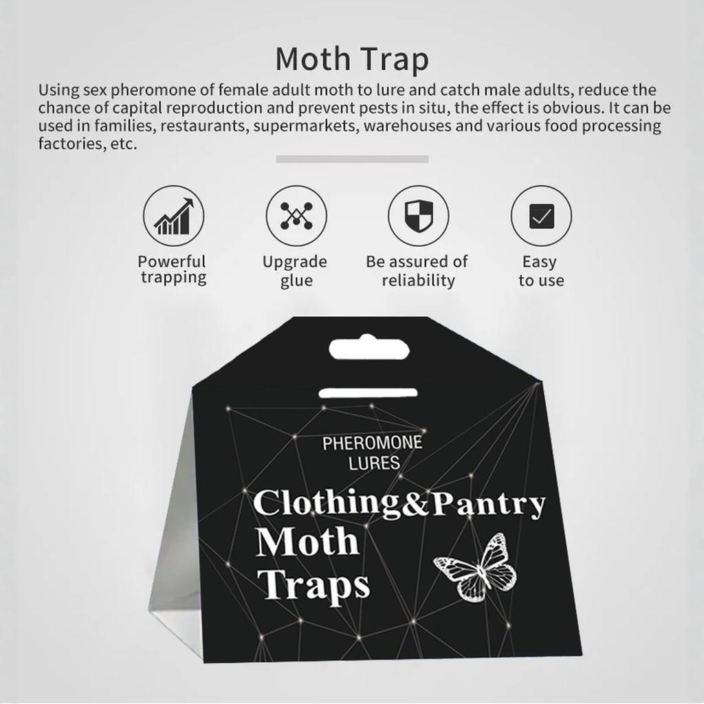 Pièges à mites alimentaires Sûrs et efficaces pour la nourriture et les vêtements - Pièges à colle avec phéromones pour placard à laine Tapis Nourriture et Placard
