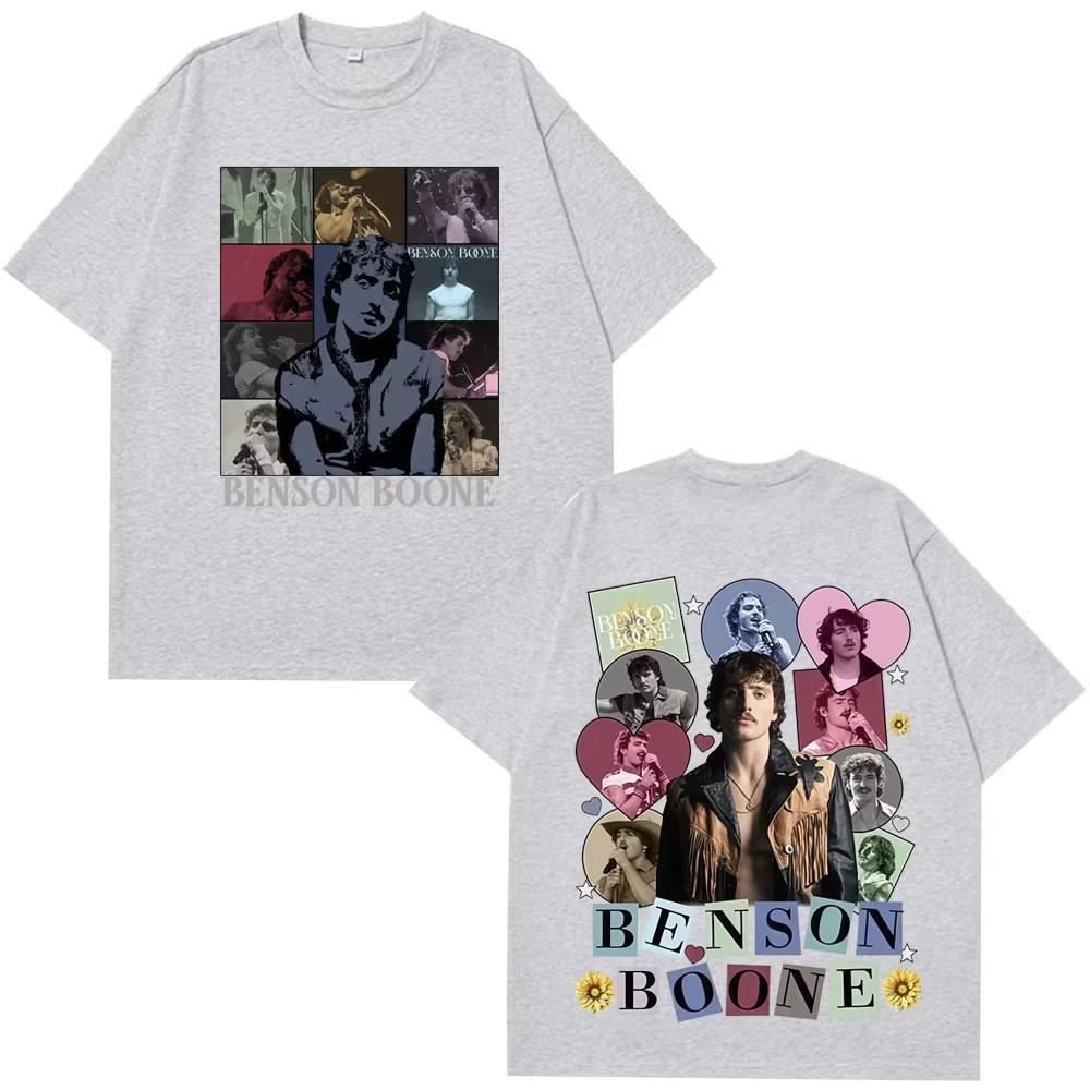 Benson Boone American Heart Tour Vintage Graphic T Shirt Men Women Hiphop TShirt Summer Cotton Casual High Quality Top