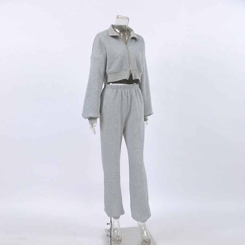 Womens Soft Fleece-Lined Long Sleeve Hoodie Elastic Waist Pants Set Casual Sporty Outfit Daily Wear