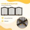Dog Gate, 3 Panels, Foldable, Solid Wood and MDF, 154.5 X 29.5 X 61 Cm, Coffee