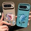 Crystal Rose Flower Print TPU Shockproof Case For Google Pixel 9 Pro XL 8 Pro 8A Lens Protection Matte Soft Phone Cover