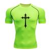 Men's Compression Fitness T-Shirt, Stylish Gothic Dark Cross